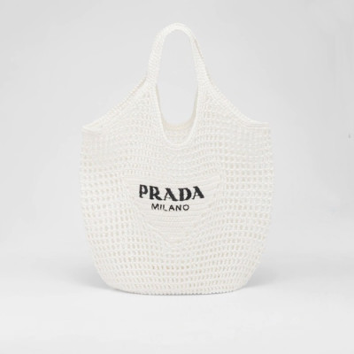 프라다 여성 화이트 토트백 - Prada Womens White Tote Bag - pr493x