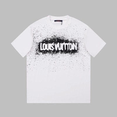 루이비통 남성 화이트 크루넥 반팔티 - Louis vuitton Mens White Short sleeved Tshirts - lv920x