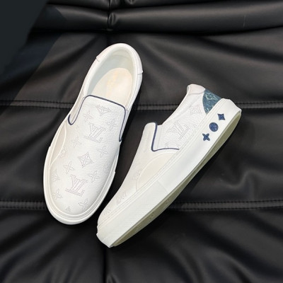 루이비통 남성 모던 화이트 로퍼 - Louis vuitton Mens White Loafer - lv926x