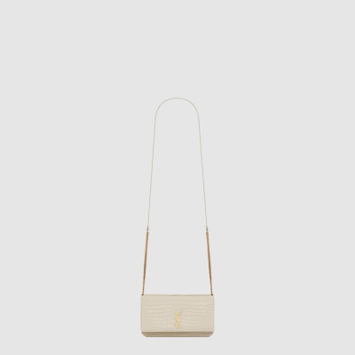 입생로랑 여성 유광 크로커다일 엠보싱 가죽 스트랩 모노그램 폰 홀더 - Saint Laurent Womens Glossy Crocodile Embossed Leather Strap Monogram Phone Holder - ysl760x