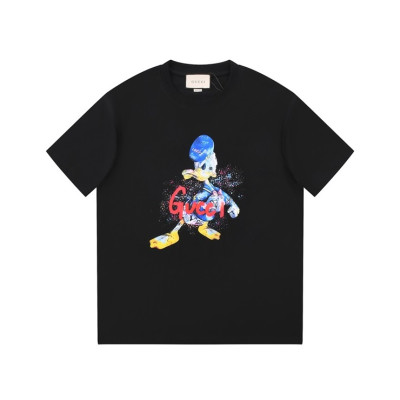 구찌 남/녀 블랙 크루넥 반팔티 - Gucci Unisex Black Short sleeved Tshirts - gu672x