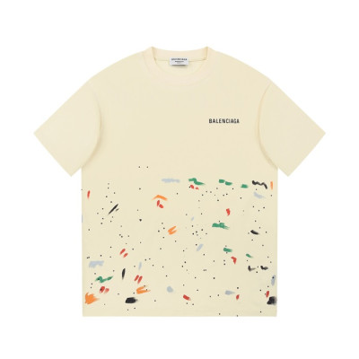 발렌시아가 남성 아이보리 크루넥 반팔티 - Balenciaga Mens Ivory Short sleeved Tshirts - ba370x