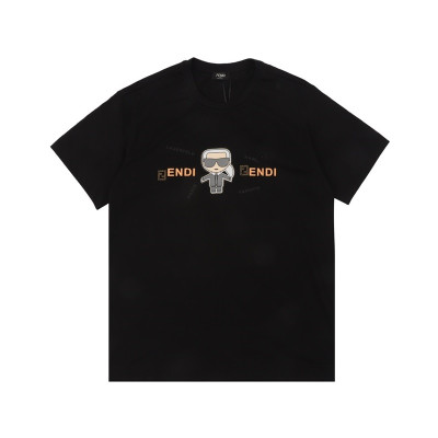 펜디 남성 블랙 크루넥 반팔티 - Fendi Mens Black Short sleeved Tshirts - fe111x