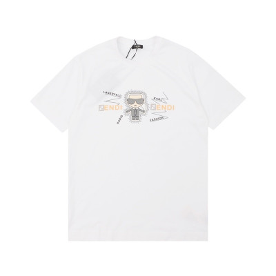 펜디 남성 화이트 크루넥 반팔티 - Fendi Mens White Short sleeved Tshirts - fe112x