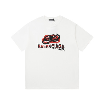 발렌시아가 남성 화이트 크루넥 반팔티 - Balenciaga Mens White Short sleeved Tshirts - ba378x