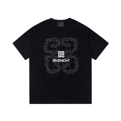 지방시 남성 크루넥 블랙 반팔티 - Givenchy Mens Black Short Sleeved Tshirts - gi270x