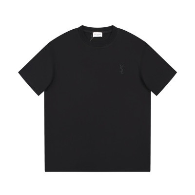 입생로랑 남성 블랙 크루넥 반팔티 - Saint laurent Mens Black Short sleeved Tshirts - ysl362x