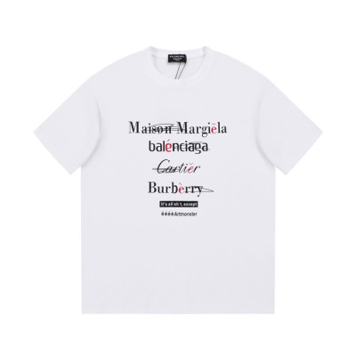 메종마르지엘라 남/녀 크루넥 화이트 반팔티 - Maison Margiela Unisex White Tshirts - mai152x