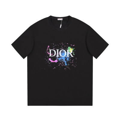 디올 남성 블랙 크루넥 반팔티 - Dior Mens Black Short sleeved Tshirts - di478x