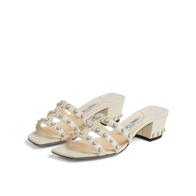 지미츄 여성 화이트 슬리퍼 - Jimmy Choo Womens White Slippers - ji03x