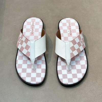 루이비통 남성 버건디 슬리퍼 - Louis vuitton Mens Burgundy Slippers - lv1021x