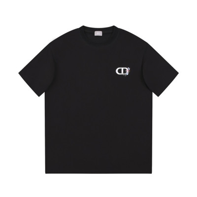 디올 남성 블랙 크루넥 반팔티 - Dior Mens Black Short sleeved Tshirts - di484x