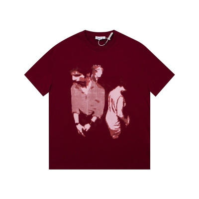 버버리 남성 버건디 크루넥 반팔티 - Burberry Mens Burgundy Short Sleeved Tshirts - bu182x