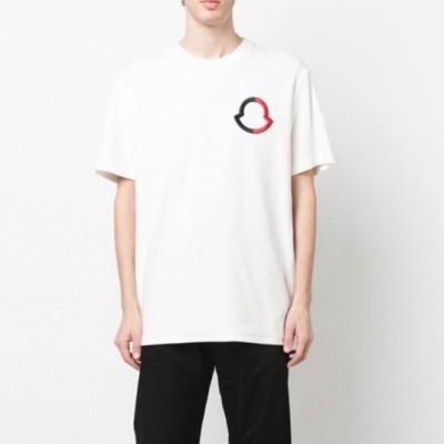 몽클레어 남성 화이트 크루넥 반팔티 - Moncler Mens White Tshirts - mo132x