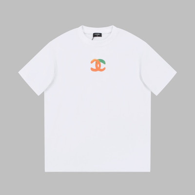 샤넬 남/녀 크루넥 화이트 반팔티 - Chanel Unisex White Tshirts - ch420x