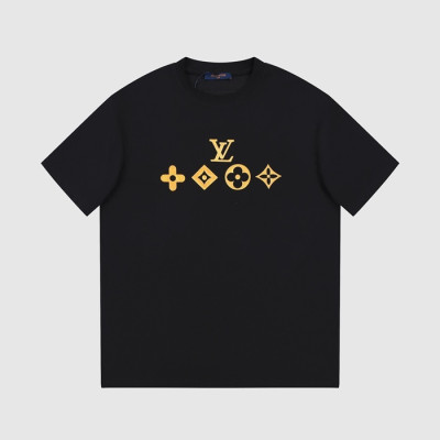 루이비통 남성 블랙 크루넥 반팔티 - Louis vuitton Mens Black Short sleeved Tshirts - lv1059x