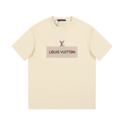 루이비통 남성 아이보리 크루넥 반팔티 - Louis vuitton Mens Ivory Short sleeved Tshirts - lv1069x