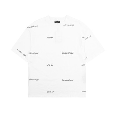 발렌시아가 남성 화이트 크루넥 반팔티 - Balenciaga Mens White Short sleeved Tshirts - ba426x