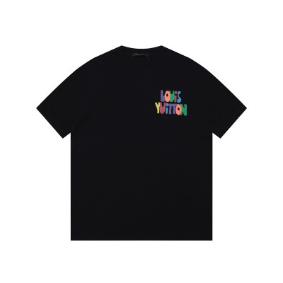 루이비통 남성 블랙 크루넥 반팔티 - Louis vuitton Mens Black Short sleeved Tshirts - lv1089x