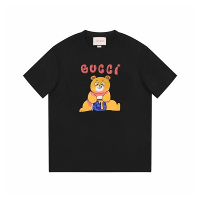 구찌 남/녀 블랙 크루넥 반팔티 - Gucci Unisex Black Short sleeved Tshirts - gu716x