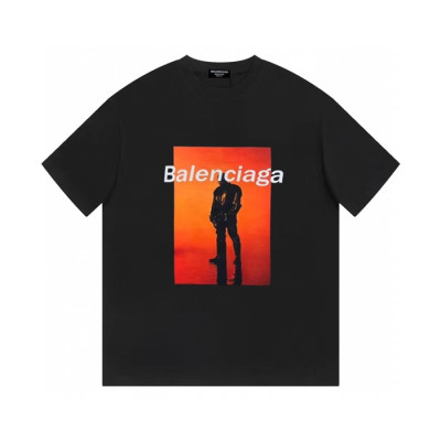 발렌시아가 남성 블랙 크루넥 반팔티 - Balenciaga Mens Black Short sleeved Tshirts - ba435x