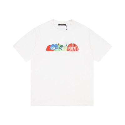 루이비통 남성 화이트 크루넥 반팔티 - Louis vuitton Mens White Short sleeved Tshirts - lv1118x