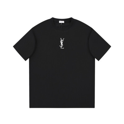 입생로랑 남성 블랙 크루넥 반팔티 - Saint laurent Mens Black Short sleeved Tshirts - ysl366x