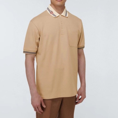 구찌 남성 베이지 폴로 반팔티 - Gucci Mens Beige Short sleeved Tshirts - gu745x