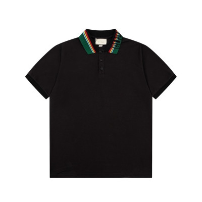 구찌 남성 블랙 폴로 반팔티 - Gucci Mens Black Short sleeved Tshirts - gu749x