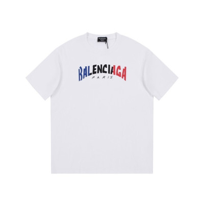 발렌시아가 남성 화이트 크루넥 반팔티 - Balenciaga Mens White Short sleeved Tshirts - ba463x