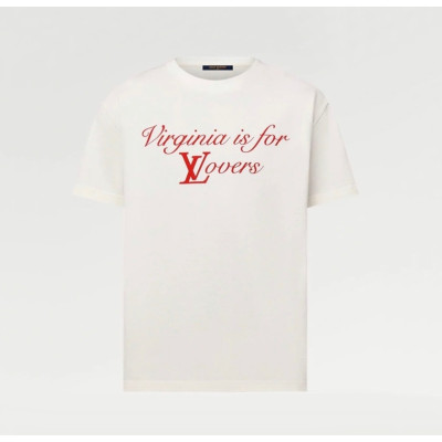 루이비통 남성 화이트 크루넥 반팔티 - Louis vuitton Mens White Short sleeved Tshirts - lv1170x