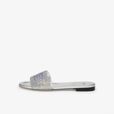 펜디 여성 실버 슬리퍼 - Fendi Womens Silver Slipper - fe143x