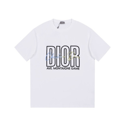 디올 남성 화이트 크루넥 반팔티 - Dior Mens White Short sleeved Tshirts - di515x