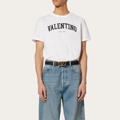 발렌티노 남성 화이트 크루넥 반팔티 - Valentino Mens White Tshirts - val429x