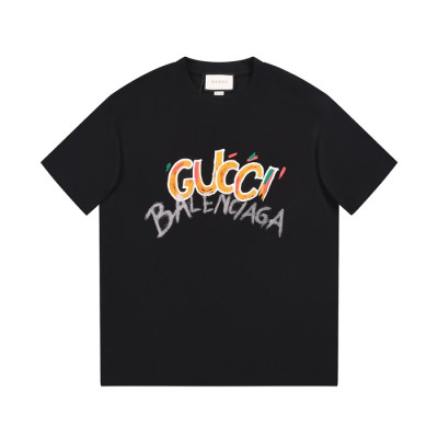 구찌 남/녀 블랙 크루넥 반팔티 - Gucci Unisex Black Short sleeved Tshirts - gu775x