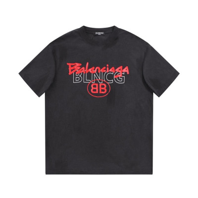 발렌시아가 남성 블랙 크루넥 반팔티 - Balenciaga Mens Black Short sleeved Tshirts - ba488x