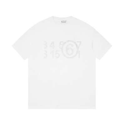 메종마르지엘라 남/녀 크루넥 화이트 반팔티 - Maison Margiela Unisex White Tshirts - mai187x