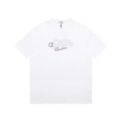 디올 남성 화이트 크루넥 반팔티 - Dior Mens White Short sleeved Tshirts - di548x