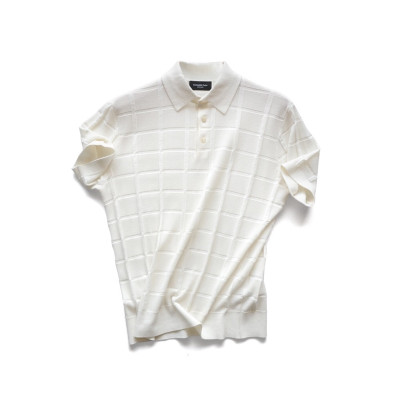 제냐 남성 화이트 폴로 반팔티 - Zegna Mens White Short sleeved Tshirts - ze95x