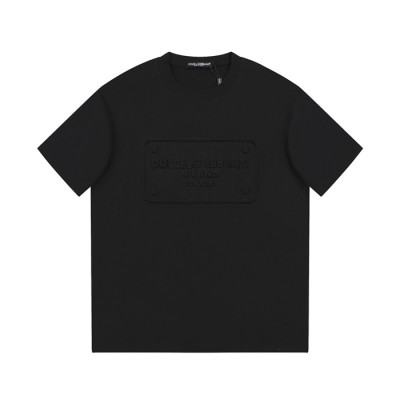 돌체앤가바나 남성 블랙 크로넥 반팔티 - Dolce&Gabbana Mens Black Tshirts - dol470x