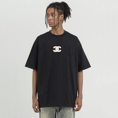 샤넬 남/녀 크루넥 블랙 반팔티 - Chanel Unisex Black Tshirts - ch469x