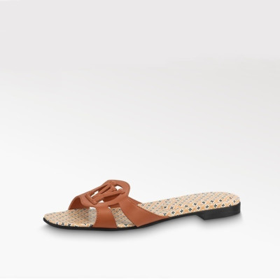 루이비통 여성 카멜 슬리퍼 - Louis vuitton Womens Camel Slippers - lv1494x