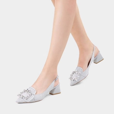 로저비비에 여성 실버 슬링백 - Roger Vivier Womens Silver Sandals - vi02x