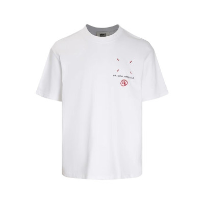 메종마르지엘라 남/녀 크루넥 화이트 반팔티 - Maison Margiela Unisex White Tshirts - mai198x