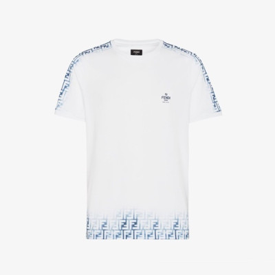 펜디 남성 화이트 크루넥 반팔티 - Fendi Mens White Short sleeved Tshirts - fe157x