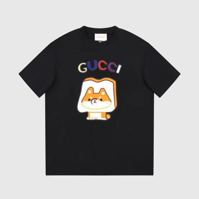 구찌 남/녀 블랙 크루넥 반팔티 - Gucci Unisex Black Short sleeved Tshirts - gu866x