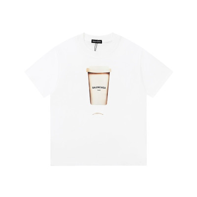 발렌시아가 남성 화이트 크루넥 반팔티 - Balenciaga Mens White Short sleeved Tshirts - ba526x