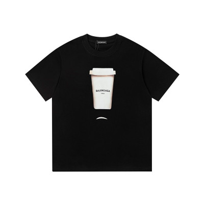 발렌시아가 남성 블랙 크루넥 반팔티 - Balenciaga Mens Black Short sleeved Tshirts - ba527x