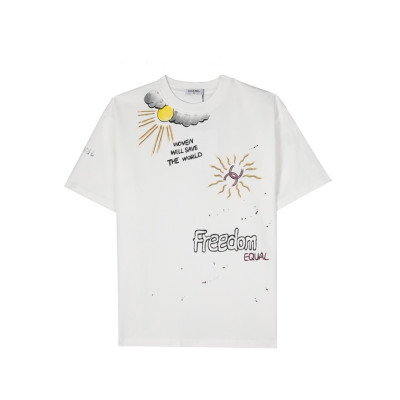 샤넬 남/녀 크루넥 화이트 반팔티 - Chanel Unisex White Tshirts - ch482x