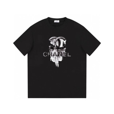 샤넬 남/녀 크루넥 블랙 반팔티 - Chanel Unisex Black Tshirts - ch486x